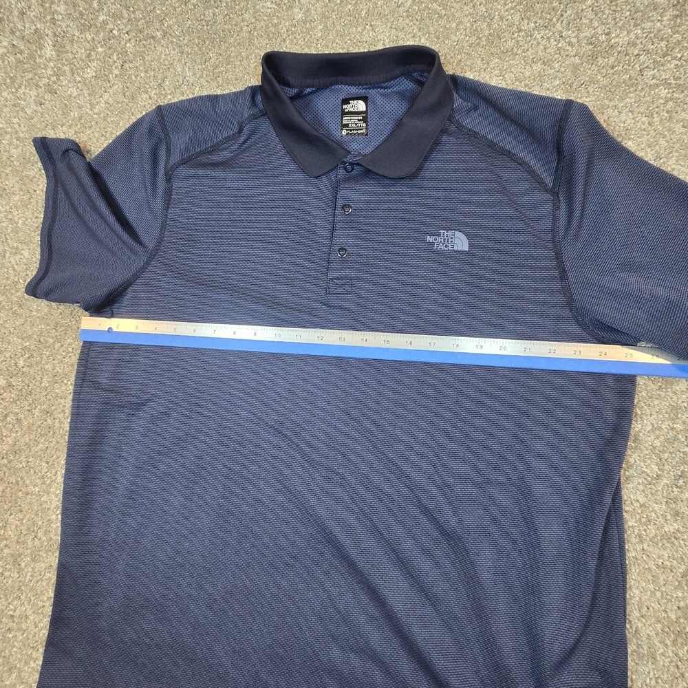 The North Face Polo Shirt‎ Mens 2XL Blue FlashDry Performance Golf Athletic Snap - Picture 5 of 10